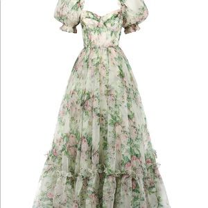 Selkie Garden Roses Silk Gauze Ritz Gown